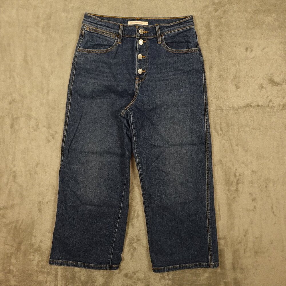 Levi's jeans mile high cropped wide leg women's 30 blue denim‎ red tab